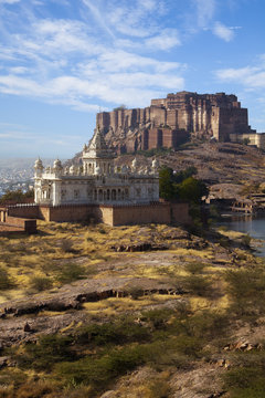 Mehrangarh Fort and Jaswant Thada mausoleum.