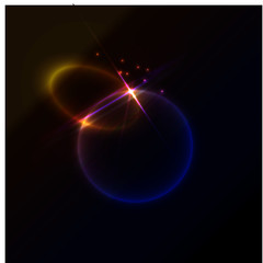Abstract  space background with planet and shining star