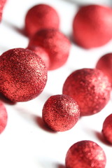 red glitter spheres background