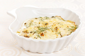 julienne with mushrooms and cheese