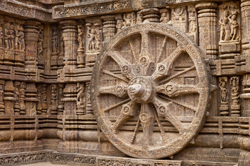 Fototapeta na wymiar Chariot Wheel, Konark Sun Temple, Orissa.