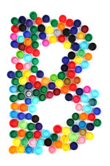 B letter from plastic alphabet