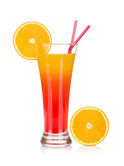 Tequila sunrise cocktail