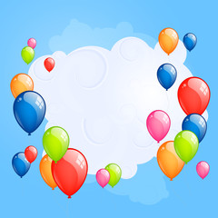 Vector Illustration of an Abstract Background with Balloons