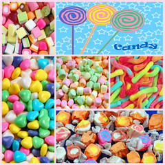 Colorful candy collage
