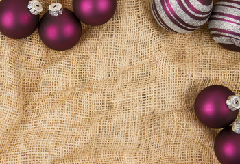 Purple Christmas balls isolated