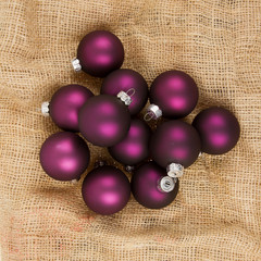 Purple Christmas balls isolated