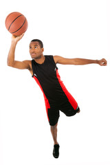 Basketball player isolated in white background