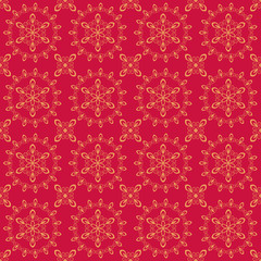 Seamless abstract red floral damask pattern