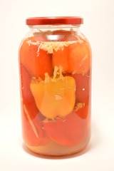 Pickle peppers stuffed with cabbage