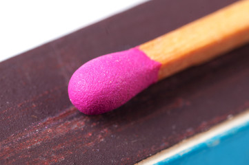 Match on the box close up