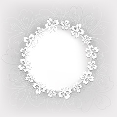 Floral background with frame.