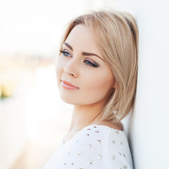 Fototapeta premium beautiful young and healthy women blonde with expressive eyes