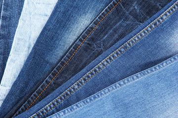 Many jeans closeup