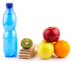 fitness water and healthy food