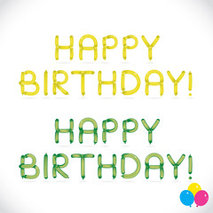 Balloon Happy Birthday Phrase, Letters, Sign, Icon, Symbol