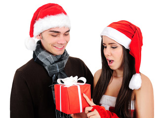 Isolated Christmas Couple