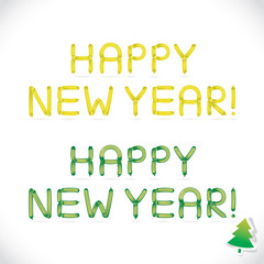 Balloon Happy New Year Phrase, Letters, Sign, Icon, Symbol