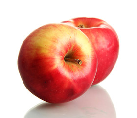 juicy red apples isolated on white