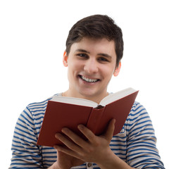 Young Man Reading Book
