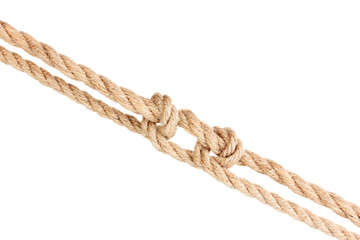 Rope with knot isolated on white