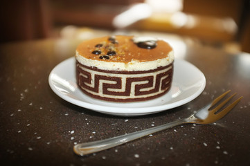 sweet tasty cake in cafe