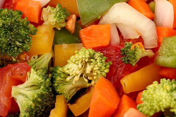 Vegetable stew background, macro