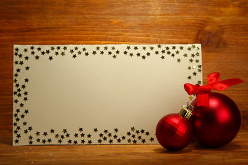 beautiful Christmas composition on wooden background