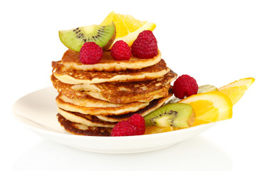 delicious sweet pancakes isolated on white