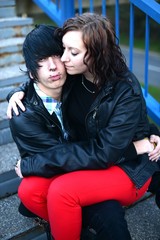 outdoor portrait of a punk couple