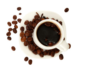 Cup of coffee isolated on white