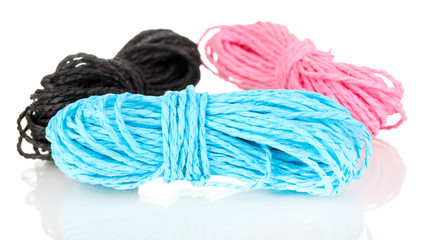 Colored rope isolated on white background
