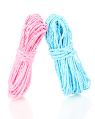 Colored rope isolated on white background