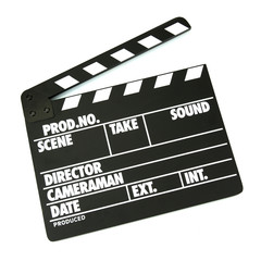 Fototapeta premium Movie production clapper board isolated on white