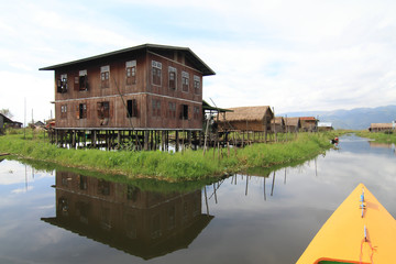 Houses at Inle lake, Myanmar