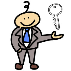 businessman cartoon hand-drawn