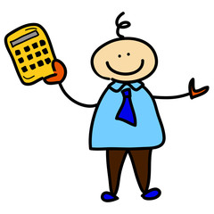 businessman cartoon hand-drawn investment