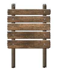 Wood signboard with isolated on white