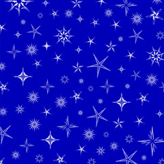 Christmas stars on blue background