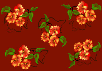 background with orange color flowers