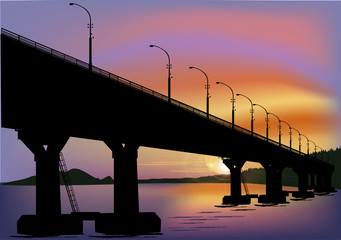 dark long bridge illustration