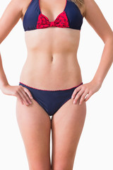 Woman showing her bikini