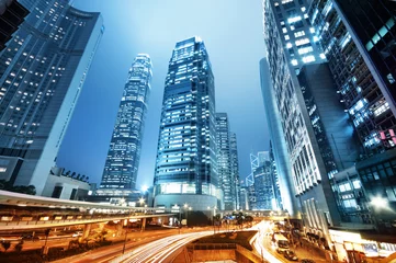 Fotobehang Wolkenkrabbers in Hongkong © fazon