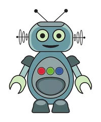 Stickers pour porte Robots Robot rétro mignon