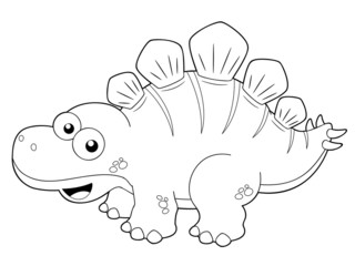 illustration of Cartoon dinosaur outline