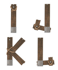 Old Grunge Wooden Alphabet 