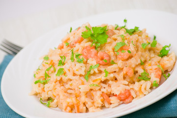 Plate of Shrimps Risotto