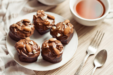 Black Forest Cupcakes with almonds