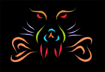 scary wild animal predator with bone vector