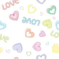 Seamless pattern of hearts